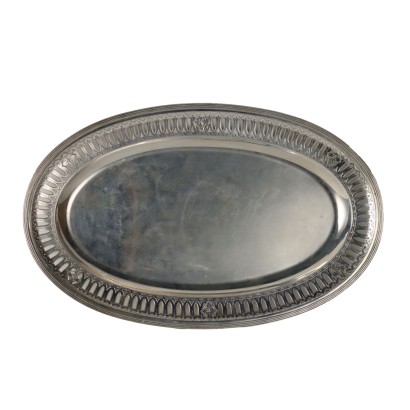 Antiker Tablette Cesa Alessandria Erste '900 Perforiertes Silber