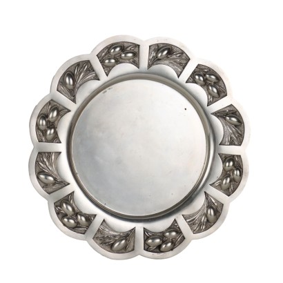 Antker Platte Mourao Lissabon '900 Silber mit Gewelltem Rand