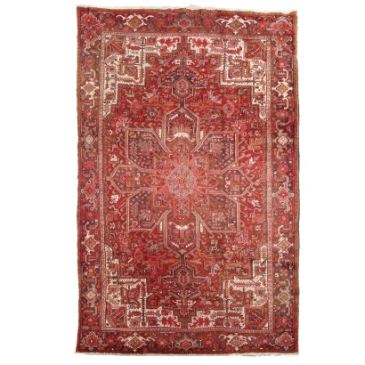 Antiker Heriz Teppich Iran Wolle Baumwolle Geknüpft Handgefertigt
