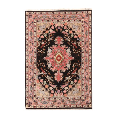 Vintage Tabriz Teppich 60 Raj Iran Baumwolle Wolle Seide Feiner Knoten
