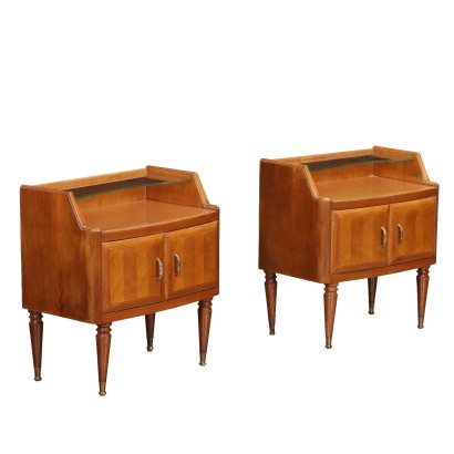 Nachttische der 50er-60er Jahre Walnuss Furniert Italien Vintage Möbel
