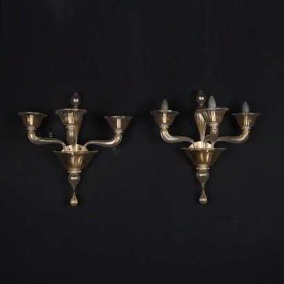 Paar Wandlampe Italien XX Jhd Antiquitäten Lampe und Kronleuchter
