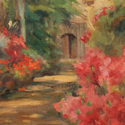Pintura de Giuseppe Rossi, Vistazo de un jardín de flores con azaleas,Giuseppe Rossi,Giuseppe Rossi,Giuseppe Rossi,Giuseppe Rossi
