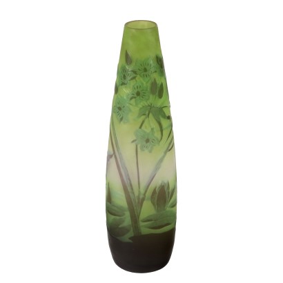 Antiker Vase im Gallé Stil '900 Mehfarbiges Glas Dekorationen