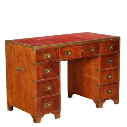 Antiker Schreibtisch aus Holz und Messing England des XX Jhs