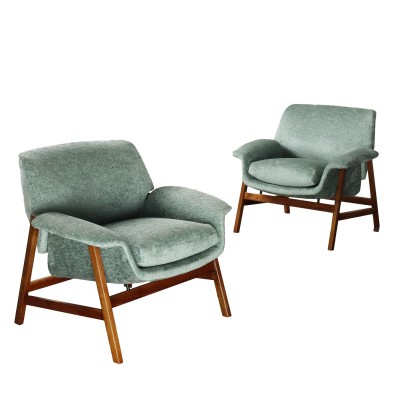 Paar Vintage Sessel 849 G. Frattini für Cassina der 50er Jahre Schaum