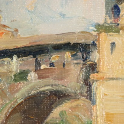 Gemälde von Mario Acerbi, Alte Brücke in Pavia, Mario Acerbi, Mario Acerbi, Mario Acerbi, Mario Acerbi