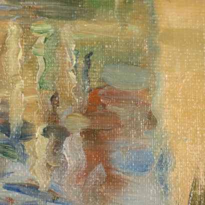 Gemälde von Mario Acerbi, Alte Brücke in Pavia, Mario Acerbi, Mario Acerbi, Mario Acerbi, Mario Acerbi