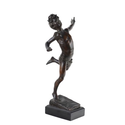 Alte Figur von Giuseppe Renda Erste Mitte des XX Jhs Bronze Holz