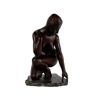 Alte Skulptur Weiblicher Akt Liliana Nocera 1960 Bronze Marmor