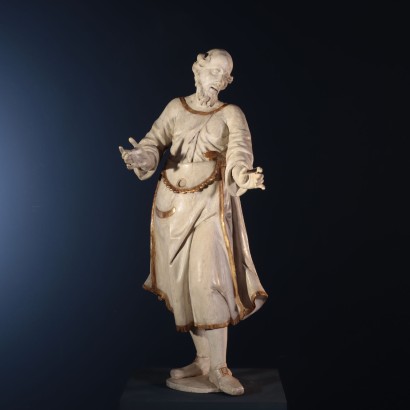 Heiliges Subjekt Skulptur Holz Italien XVIII Jhd